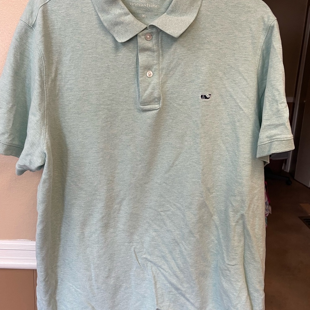 Vineyard Vines Men's Light Green Polo Shirt